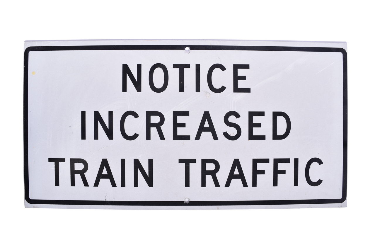 3263 - Aluminum Railroad Sign - Notice Increased Train Traffic thumbnail