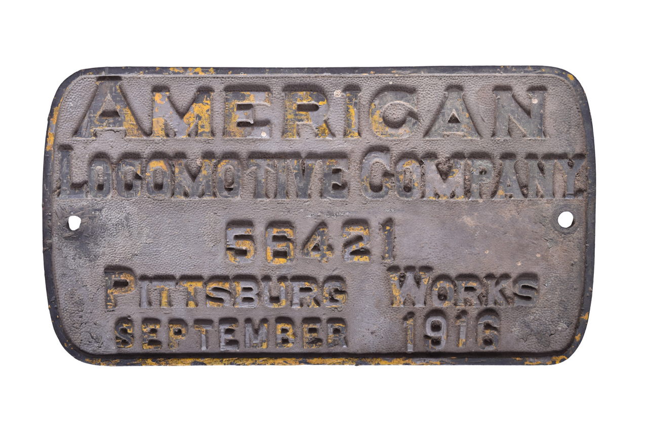 3518 - Minneapolis and St. Louis ALCO 0-6-0 #85 Steam locomotive Builders Plate thumbnail