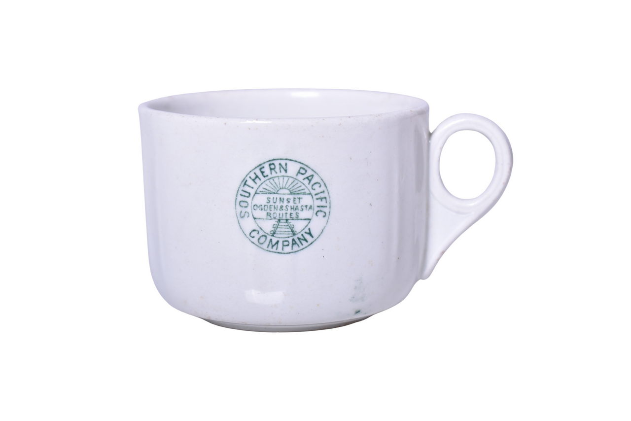 3529 - Southern Pacific Railroad China Stanford Green Cup thumbnail