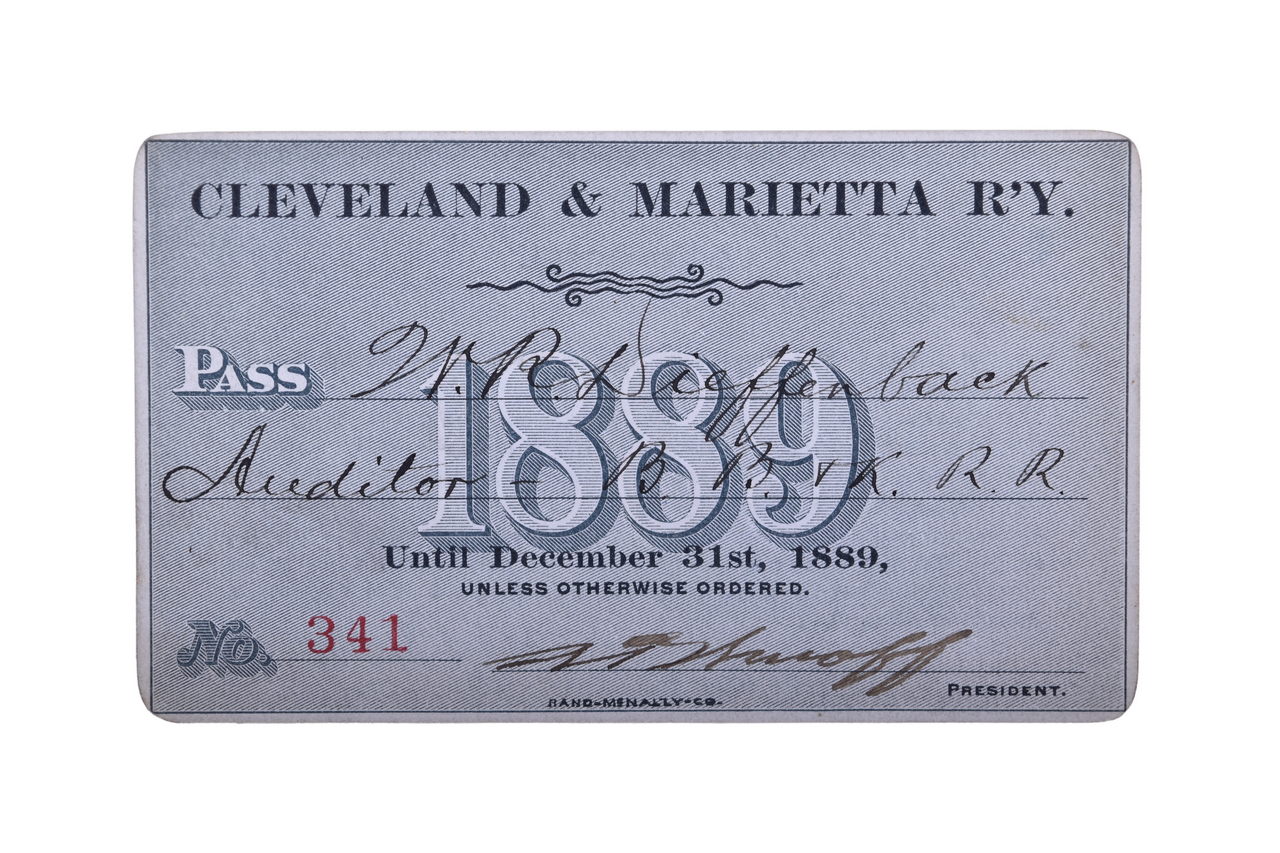 3552 - Cleveland & Marietta Railway 1889 Annual Railroad Pass thumbnail