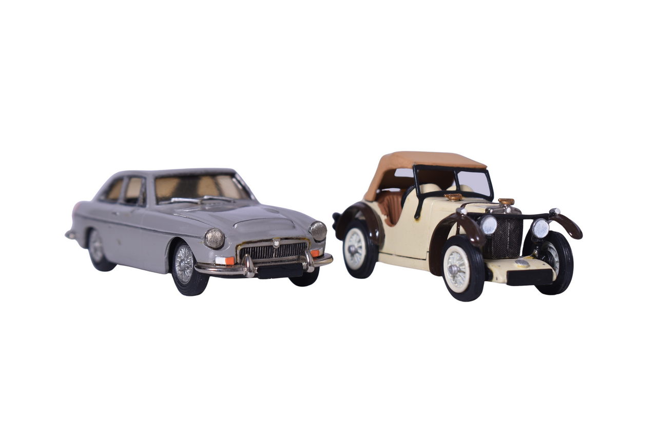 156 - Pair of Jem Metal Miniatures - MGB GT and MG C Type thumbnail