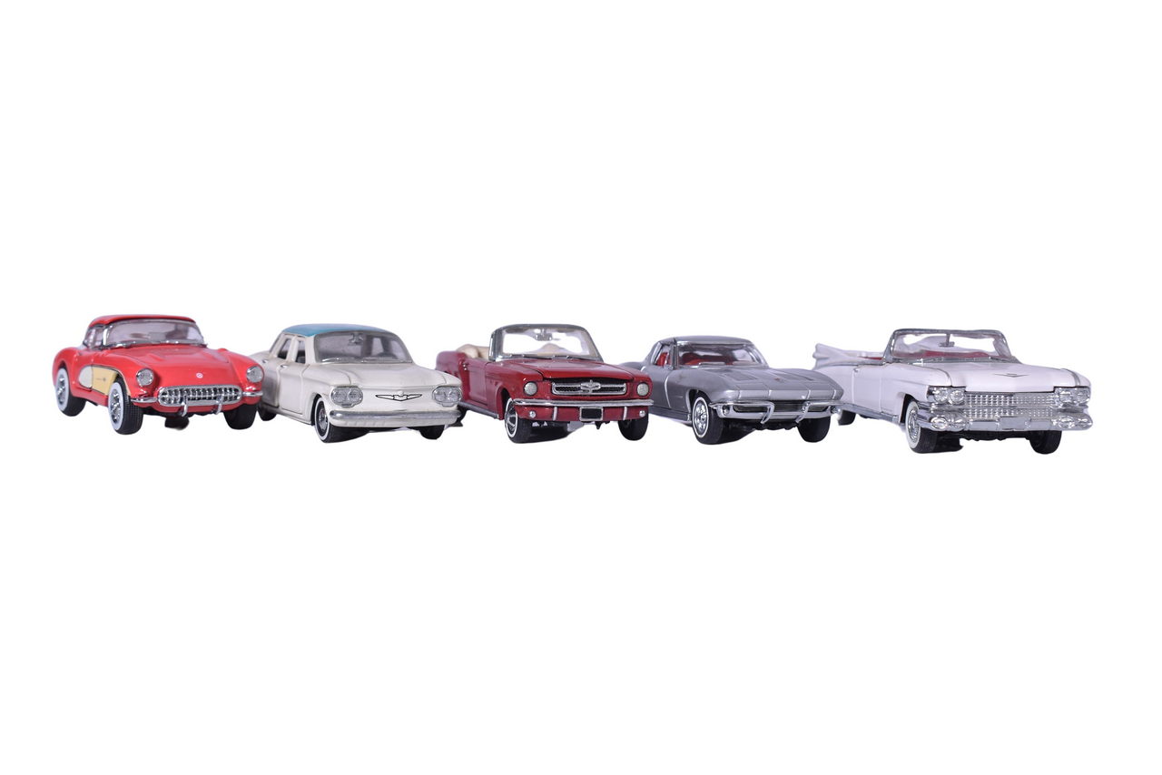 264 - Five Franklin Mint Models - Ford, Chevy, and Cadillac thumbnail