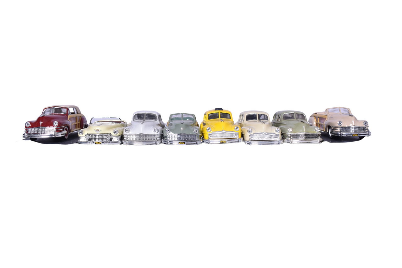 324 - Group of Eight Vitese 1:43 Vehicles - Desoto, Chrysler, Ford, Cadillac thumbnail