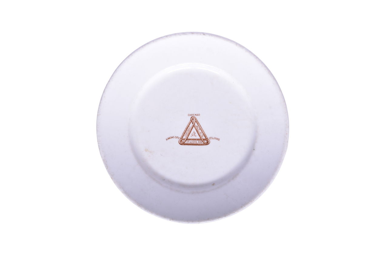 3563 - Early Chicago & Alton Railroad China Springfield Bread Plate 8 1/8