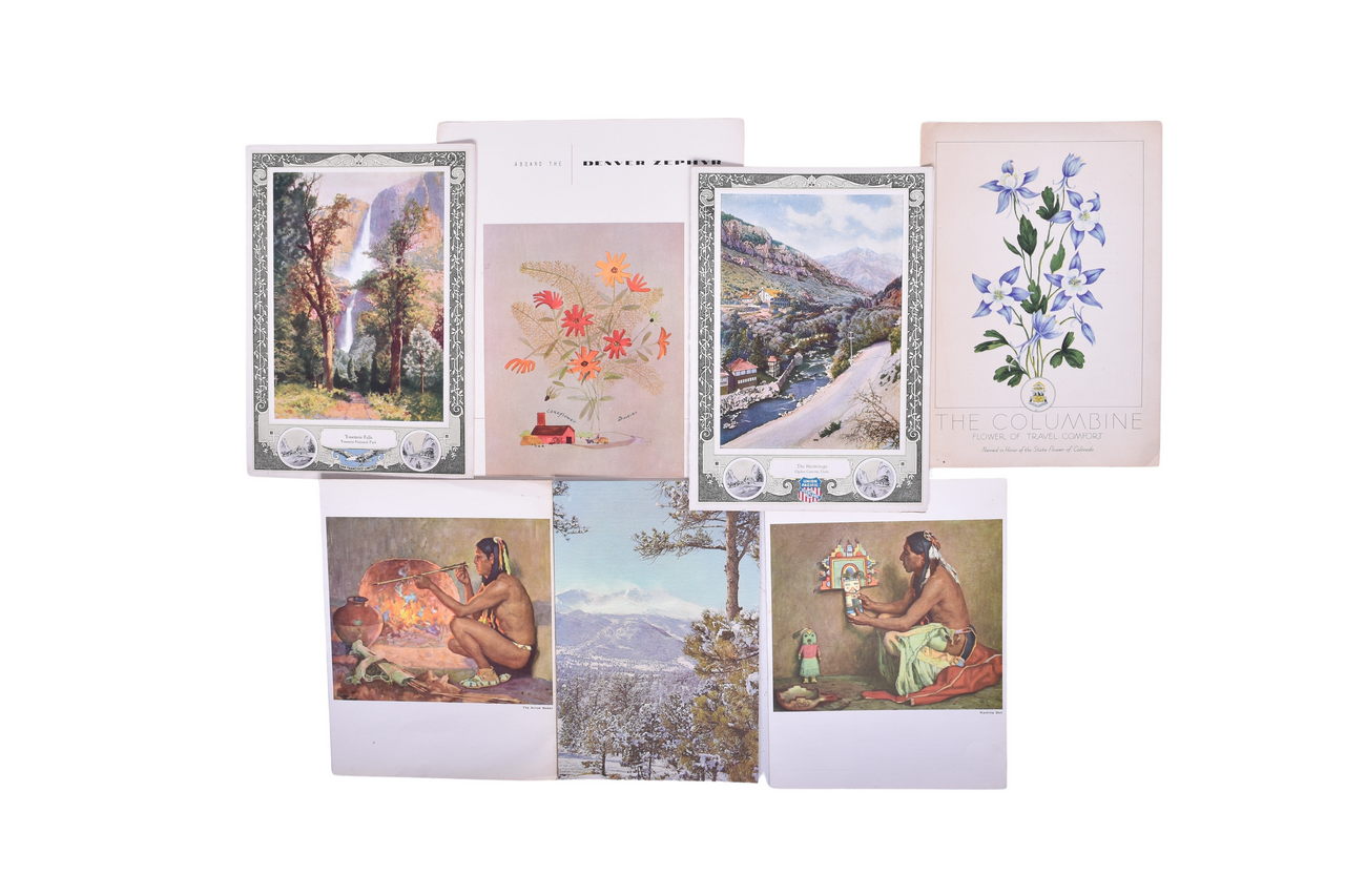 3005 - Seven Western Railroad Dining Car Menus - Union Pacific Special, Santa Fe, Denver & Rio Grande Western thumbnail