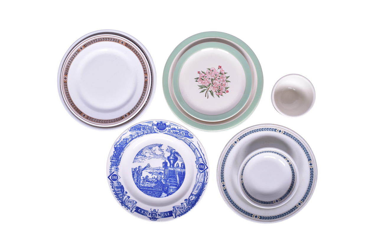 3295 - Group of Pennsylvania Railroad China and Erie Centennial Dinner Plate thumbnail