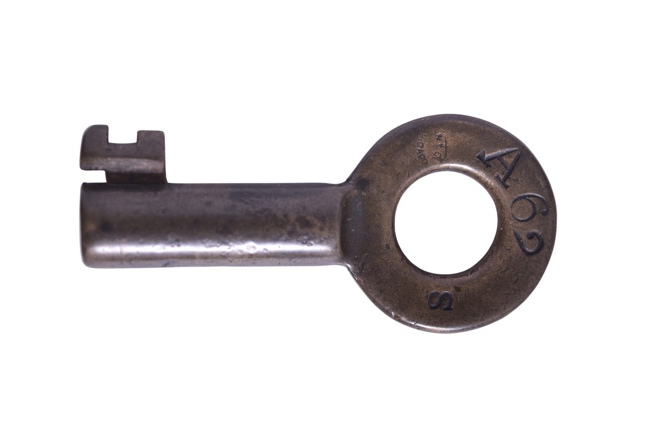 3631 - Chicago Peoria & St. Louis Railroad A&W Brass Switch Key thumbnail