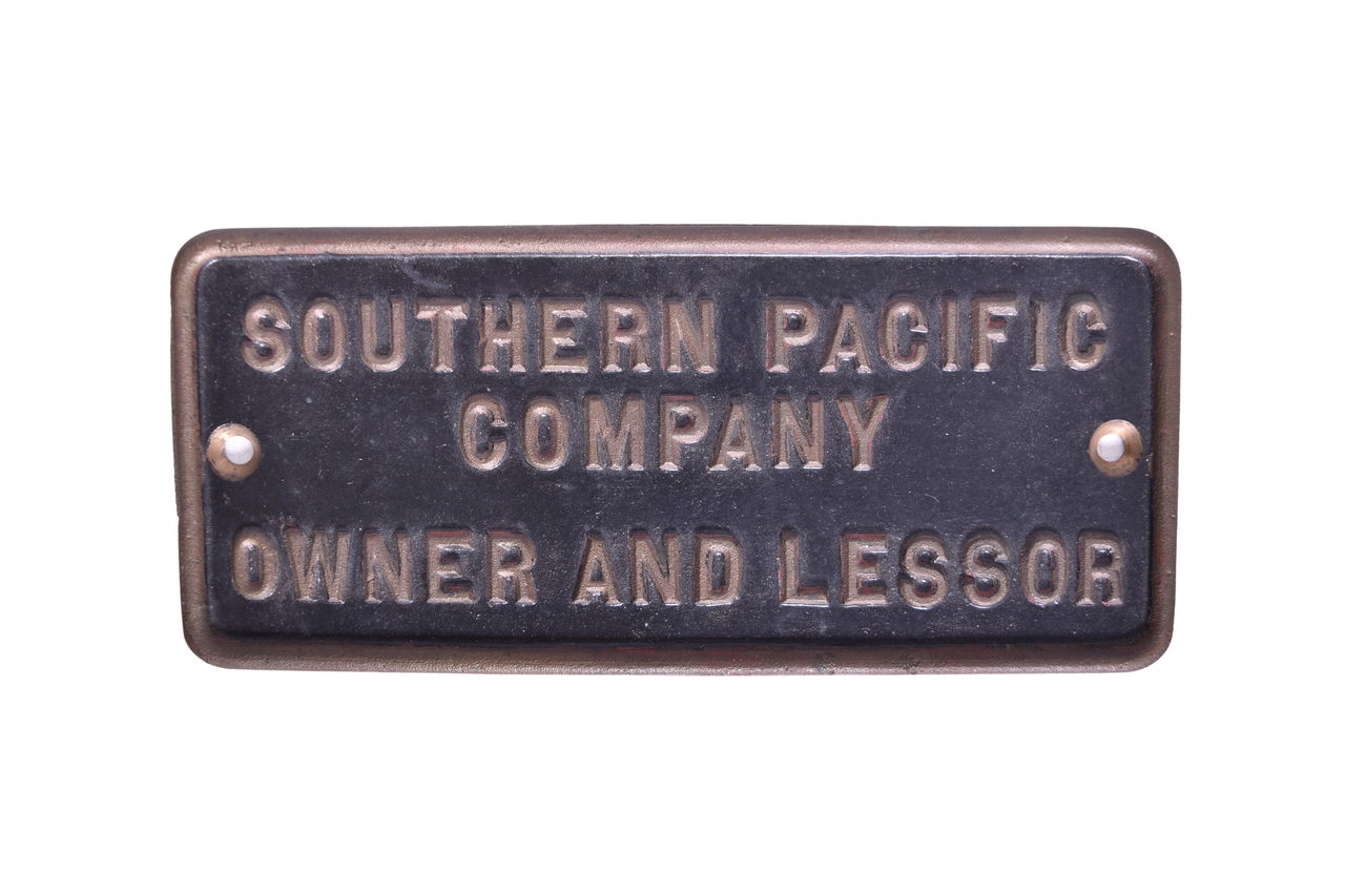 3653 - Southern Pacific Company Railroad Cast Brass Trust Plate thumbnail