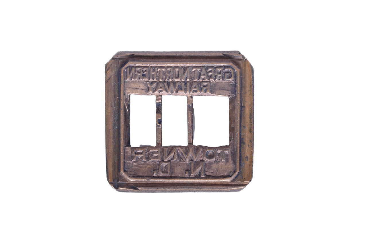 3309 - Great Northern Railroad Ticket Dater Die - Towner, North Dakota thumbnail