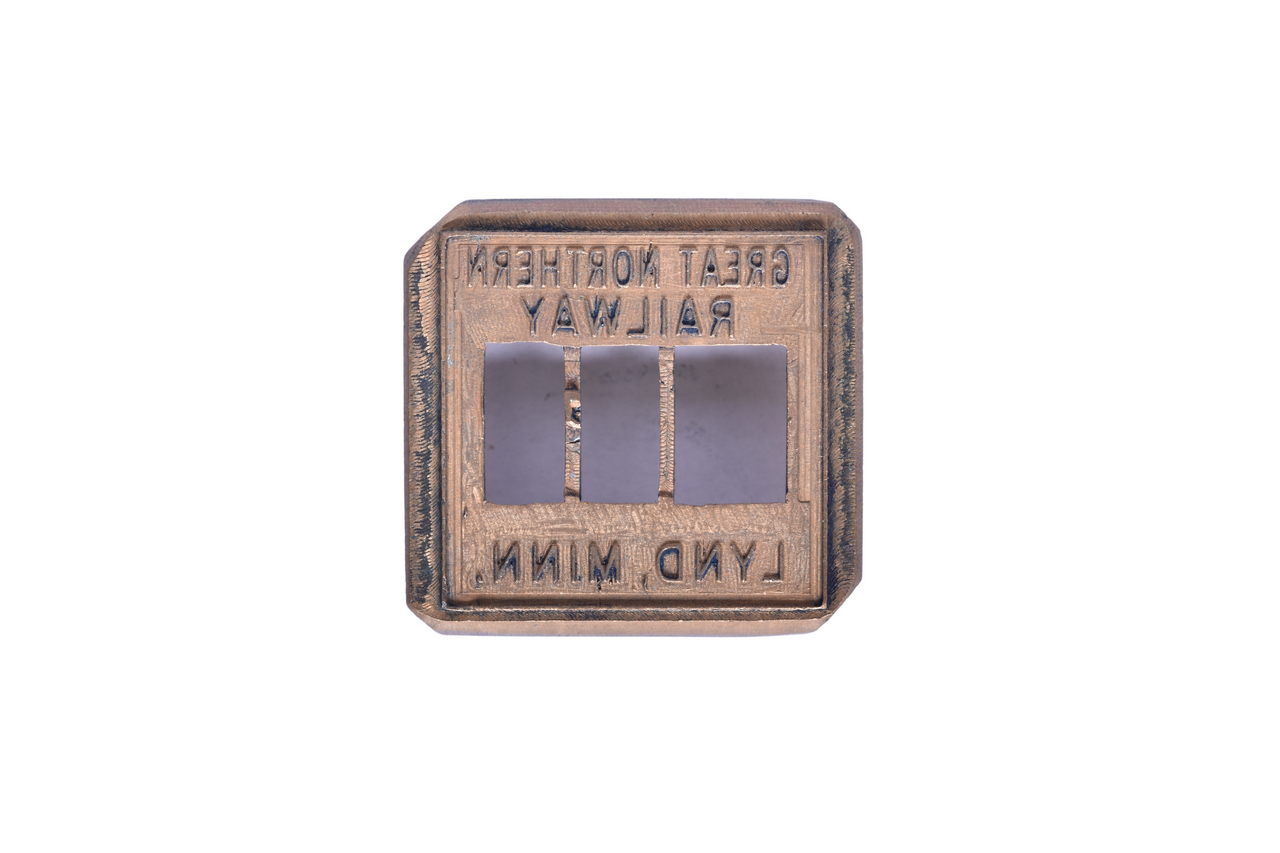 3333 - Great Northern Railway Lynd, Minnesota Brass Dater Die thumbnail