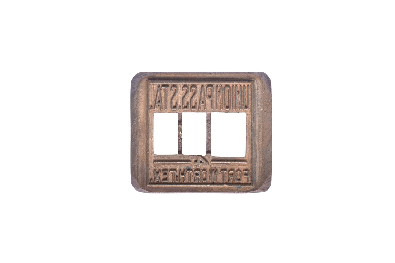 3692 - Fort Worth Texas Union Passenger Station Railroad Dater Die thumbnail